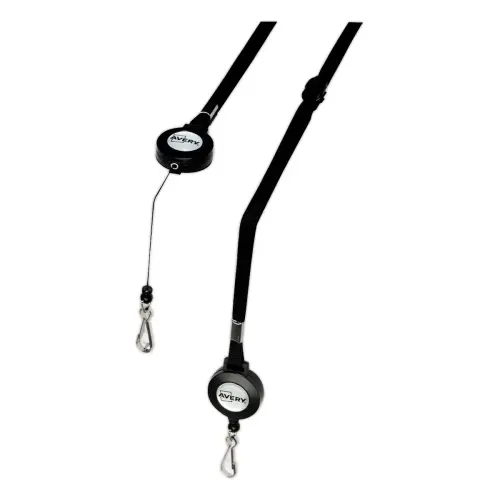 10 Enrouleurs porte-badges - Lacet noir - AVERY 