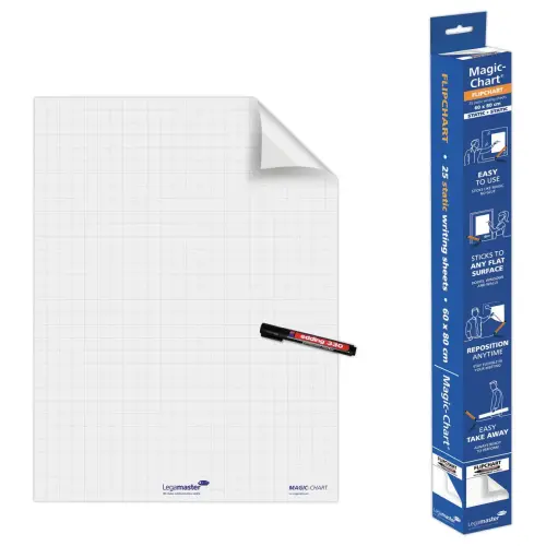 Rouleau 25 feuilles électrostatiques Magic Chart - Quadrillage - 60 x 80 cm - LEGAMASTER