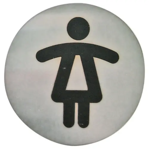 Plaque de porte ronde avec pictogramme - DURABLE - Toilettes femmes