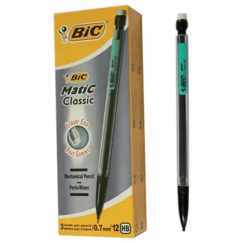 12 Portemines jetables Matic HB 0,7 mm - BIC