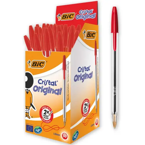 Stylo bille Cristal - &Eacute;criture moyenne - Rouge - BIC 