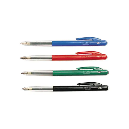Stylo bille rétractable M10 - Écriture moyenne - Rouge - BIC