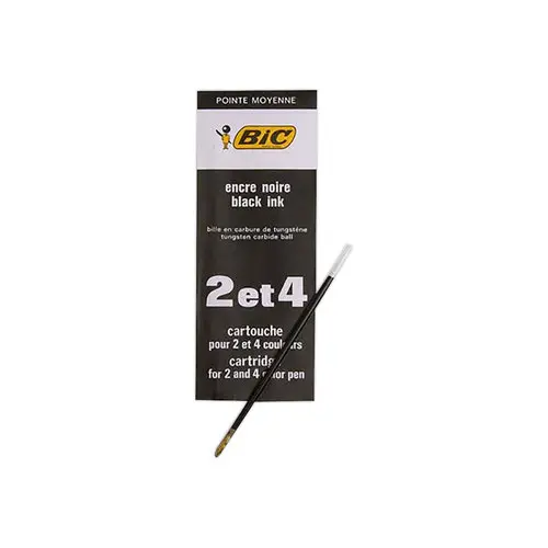 Recharge pour stylo 4 couleurs - Pointe moyenne - Noir - BIC