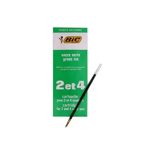Recharge pour stylo 4 couleurs - Pointe moyenne - Vert - BIC
