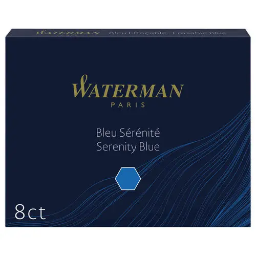 8 Cartouches longues internationales pour stylo plume - Bleu - WATERMAN