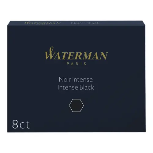 8 Cartouches longues internationales pour stylo plume - Noir - WATERMAN