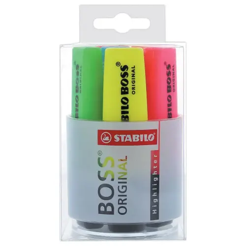 6 Surligneurs BOSS ORIGINAL - Pointe biseautée - Coloris assortis - STABILO