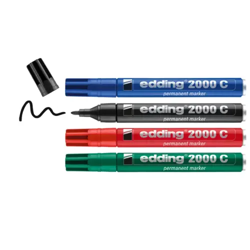 4 Marqueurs permanents 2000 - coloris assortis - EDDING