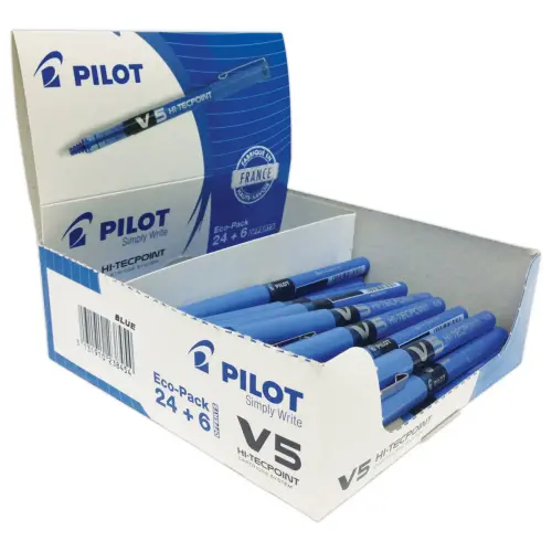 Stylo roller pointe aiguille V5 Hi-tecpoint - Écriture fine - Bleu - PILOT