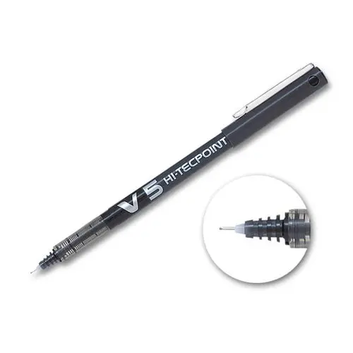 Stylo roller pointe aiguille V5 Hi-tecpoint - Écriture fine - Noir - PILOT