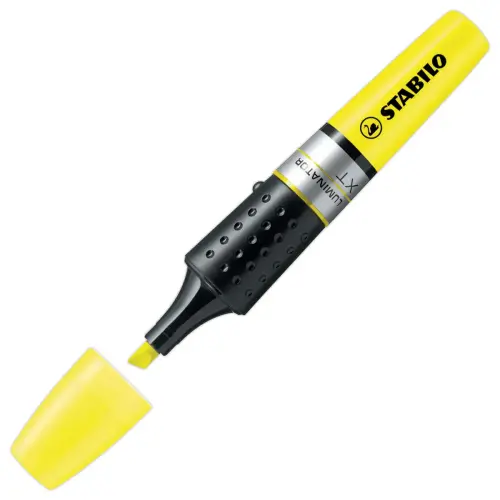Surligneur LUMINATOR - Encre liquide - Pointe biseaut&eacute;e - Jaune - STABILO 