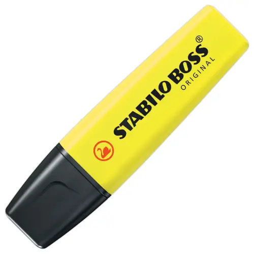 Surligneur BOSS ORIGINAL - Pointe biseaut&eacute;e - Jaune - STABILO 