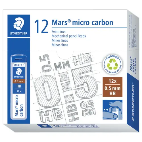 Mines portemine rechargeable Mars micro carbon 250 - 0,5 mm - STAEDTLER