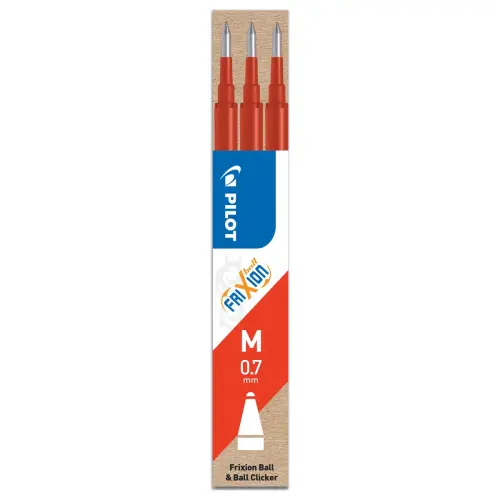 3 Recharges d'encre pour stylo Frixion Ball Clicker - rouge - PILOT 