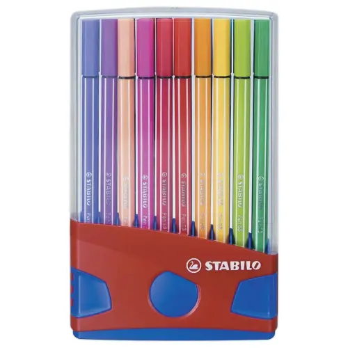 20 Feutres de coloriage Pen 68 - Pointe moyenne - Etui ColorParade - STABILO + 1 pochette de 3 feutres Boss mini offerte