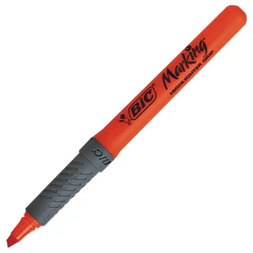 Surligneur &agrave; grip Brite Liner - Pointe biseaut&eacute;e - Orange - BIC 