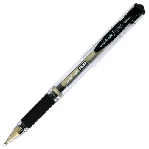 Stylo bille gel Signo Broad - Écriture large - Noir - UNI-BALL