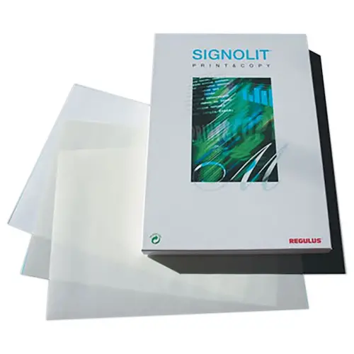100 Films polyester blancs imperm&eacute;ables A4 Signolit SC 22 - Impression recto-verso - REGULUS 