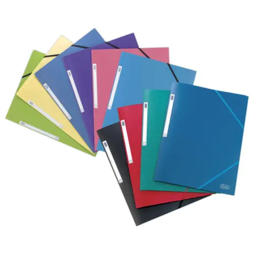 10 Chemises plastiques Memphis assortis - 3 rabats à élastiques - OXFORD
