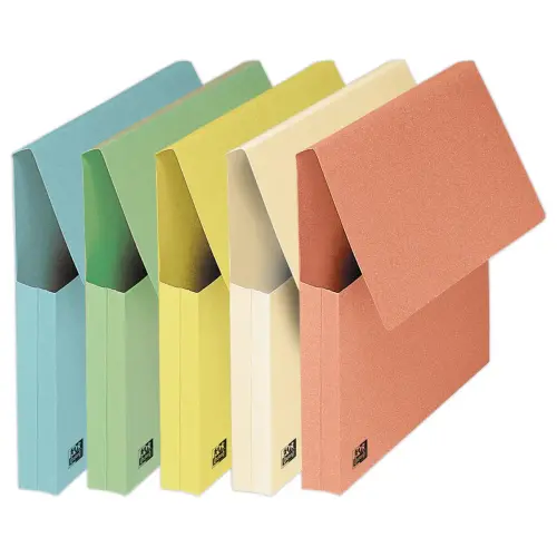 10 Chemises pochettes colorées épaisses Fast - Couleurs pastel