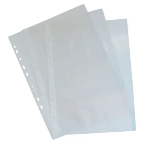 100 Pochettes A4 perfor&eacute;es et grain&eacute;es 