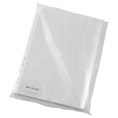 100 Pochettes A4 perfor&eacute;es et grain&eacute;es 