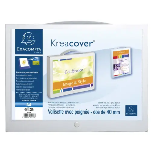 Boîte valisette personnalisable - Kreacover- Blanc - EXACOMPTA