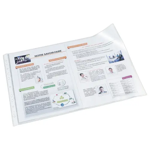50 Pochettes perforées pour document A3 non plié