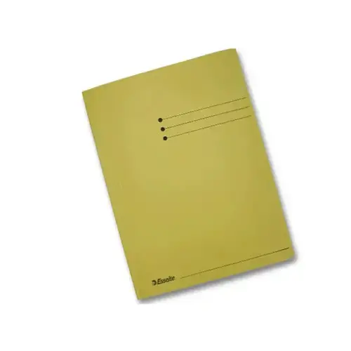 50 Chemises 3 rabats carton 300 g - Format folio jaune - ESSELTE