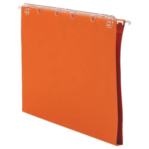 25 Dossiers suspendus pour tiroirs kraft recycl&eacute; - Fond 15 mm - Orange - ACCESS 