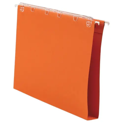 25 Dossiers suspendus pour tiroirs kraft recycl&eacute; - Fond 30 mm - Orange 
