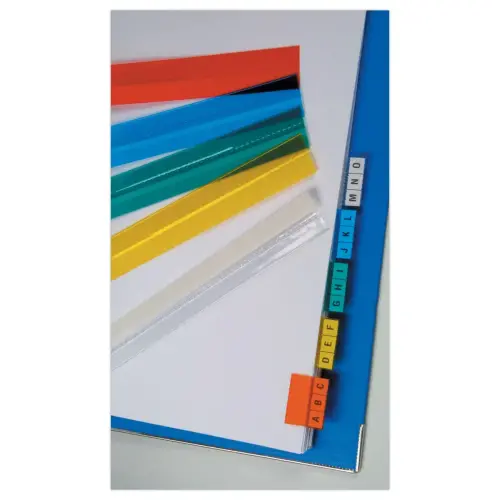 5 bandes d'onglets en plastique transparent autocollants - Coloris assortis - ESSELTE