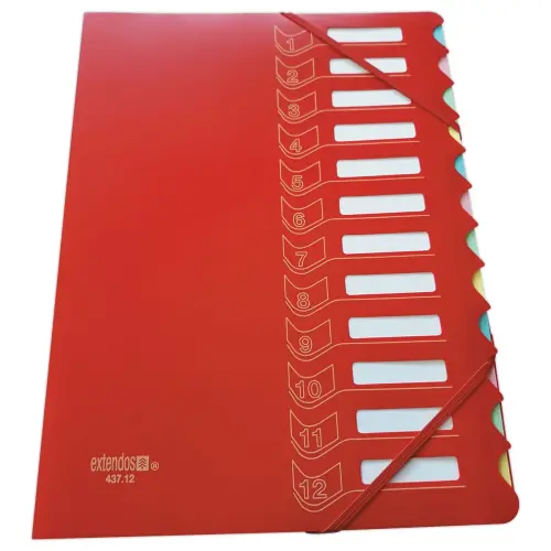 Trieur chemise bi-matière - 12 compartiments - EXTENDOS