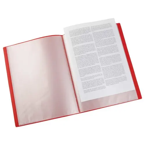 Prot&egrave;ge-documents &eacute;conomique - A4 - 10 pochettes (20 vues) - Rouge 