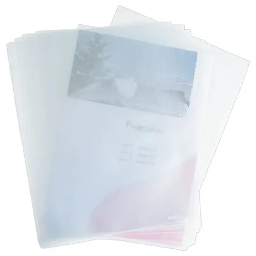 100 Pochettes coins transparentes - A4 - Grammage 9/100e 