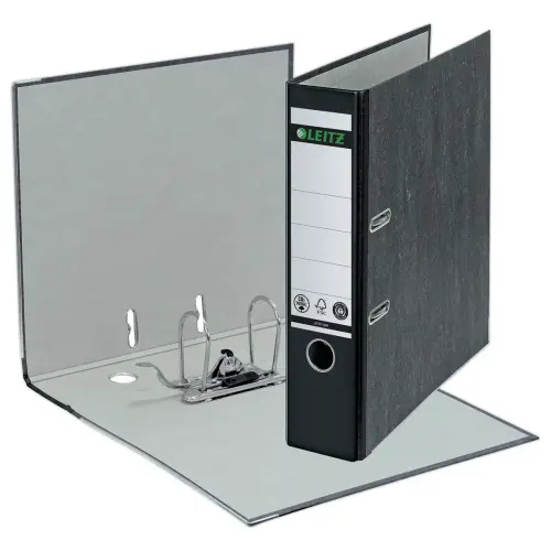 Classeur &agrave; levier 180&deg; - Dos 8 cm - Marbr&eacute; noir - LEITZ 