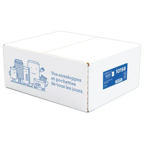 500 Enveloppes bande siliconée blanches 114x229 mm 80g