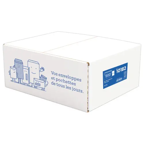 500 Enveloppes commerciales blanches DL 11x22cm
