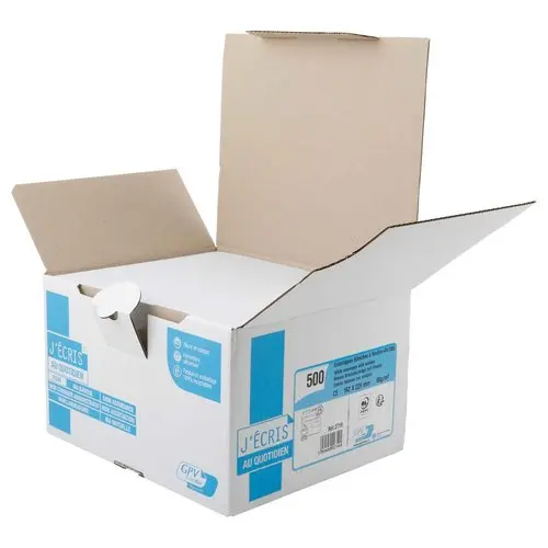 500 Enveloppes blanches bande siliconée à fenêtre - 162 x 229 mm - GPV