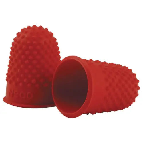 12 Doigtiers en caoutchouc rouges