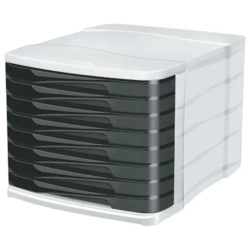 Bloc de classement 8 tiroirs -  Box - Noir - CEP 