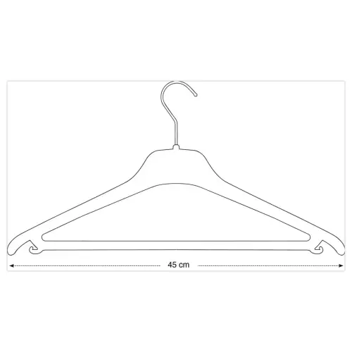 20 Cintres plastique &ndash; Noir &ndash; Alba 