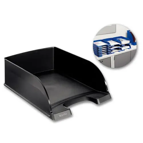 Corbeille à courrier grande capacité Jumbo - Noir - LEITZ Plus