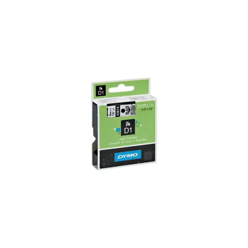 Ruban pour titreuse D1 - 7 m x 6 mm - Texte noir sur fond transparent - Dymo