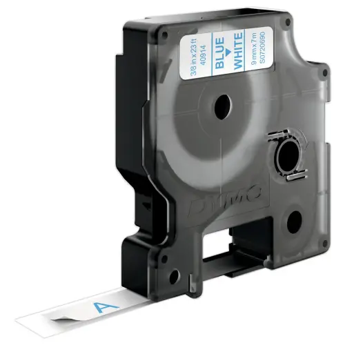 Ruban D1 S0720690 - 7 m x 9 mm - Texte bleu sur fond blanc - Dymo