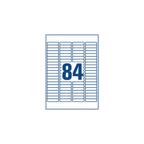 Planches de 84 mini-étiquettes blanches - 46 x 11.1 mm - AVERY