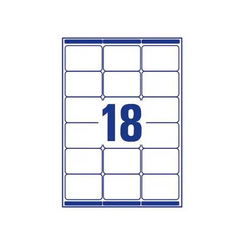 100 Planches de 18 étiquettes adresses blanches pour imprimantes laser - 63,5 x 46,6 mm - AVERY