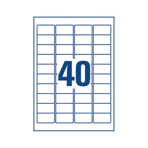 100 Planches de 40 mini-étiquettes blanches - 45,7 x 25,4 mm - AVERY