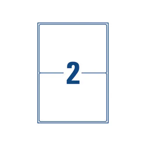 100 planches de 2 &eacute;tiquettes adresses opaques pour imprimantes laser AVERY 199,6x143,5mm 