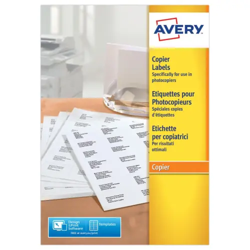 200 planches de 14 étiquettes blanches haute cadence spécial copieurs AVERY 105x42mm
